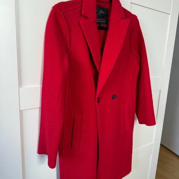 J. Crew Daphne Boiled Wool Topcoat in Red - Picture 4 of 5